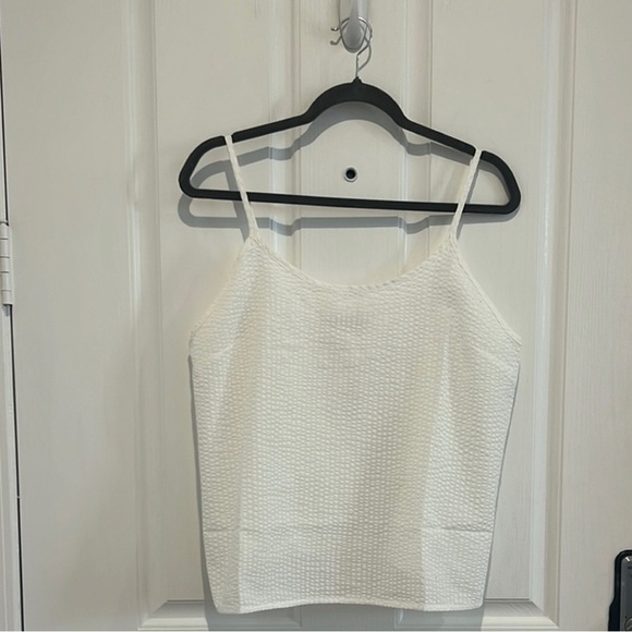 Loungeable mix and match seersucker pajama cami in white - Picture 4 of 4